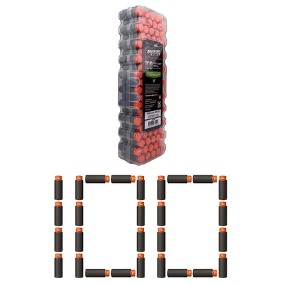 (2 pack) Adventure Force Tactical Strike 100 Half-Length Pro Foam Dart Blaster Refill, Shoots over 125 ft, Compatible with Most Pro Blasters, 14+
