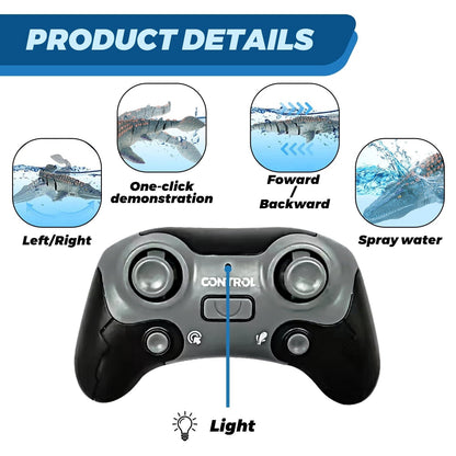 Adofi Remote Control Mosasaurus Dinosaur Toys for Kids, RC Boat Diving Dinosaurs Toys