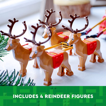 LEGO Santa's Sleigh - Building Toys for Kids, Boys & Girls, Ages 9+ - Indoor Christmas Decorations for Home W/ Santa Claus Figurine & Reindeer - Gifts for Boys & Girls - 40499