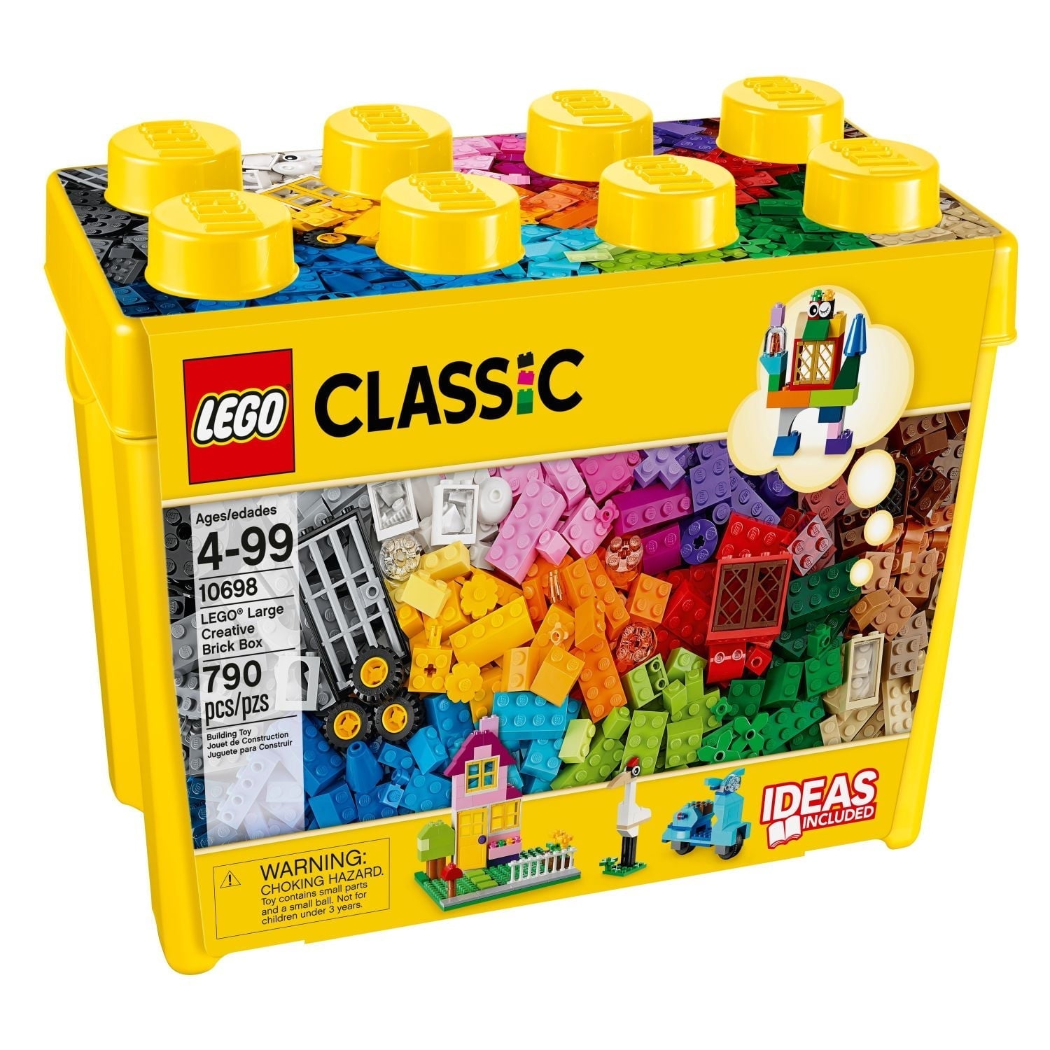 LEGO Classic Large Creative Brick Box, 790-Piece Set for Kids 4+, Toy Storage, 10698