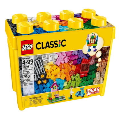 LEGO Classic Large Creative Brick Box, 790-Piece Set for Kids 4+, Toy Storage, 10698