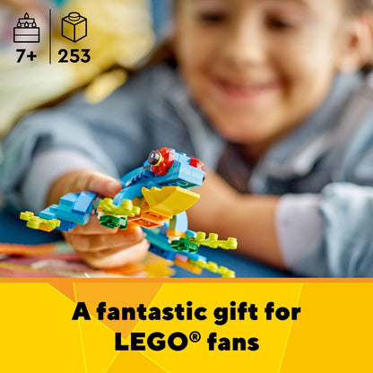 LEGO Creator 3 in 1 Exotic Parrot to Frog to Fish Animal Figures Building Toy, Creative Toys for Kids Ages 7 and Up, 31136