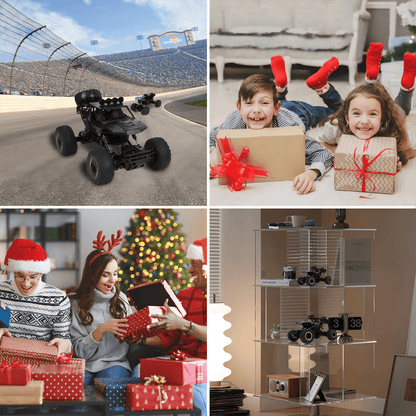 Tcovle 1:14 RC Cars, 40+ KM/H Fast RC Monster Truck Remote Control Car with Metal Drivetrain, 4WD All-Terrain, 2 Batteries, RC Toy Car Gift for Kids, Teens & Adults