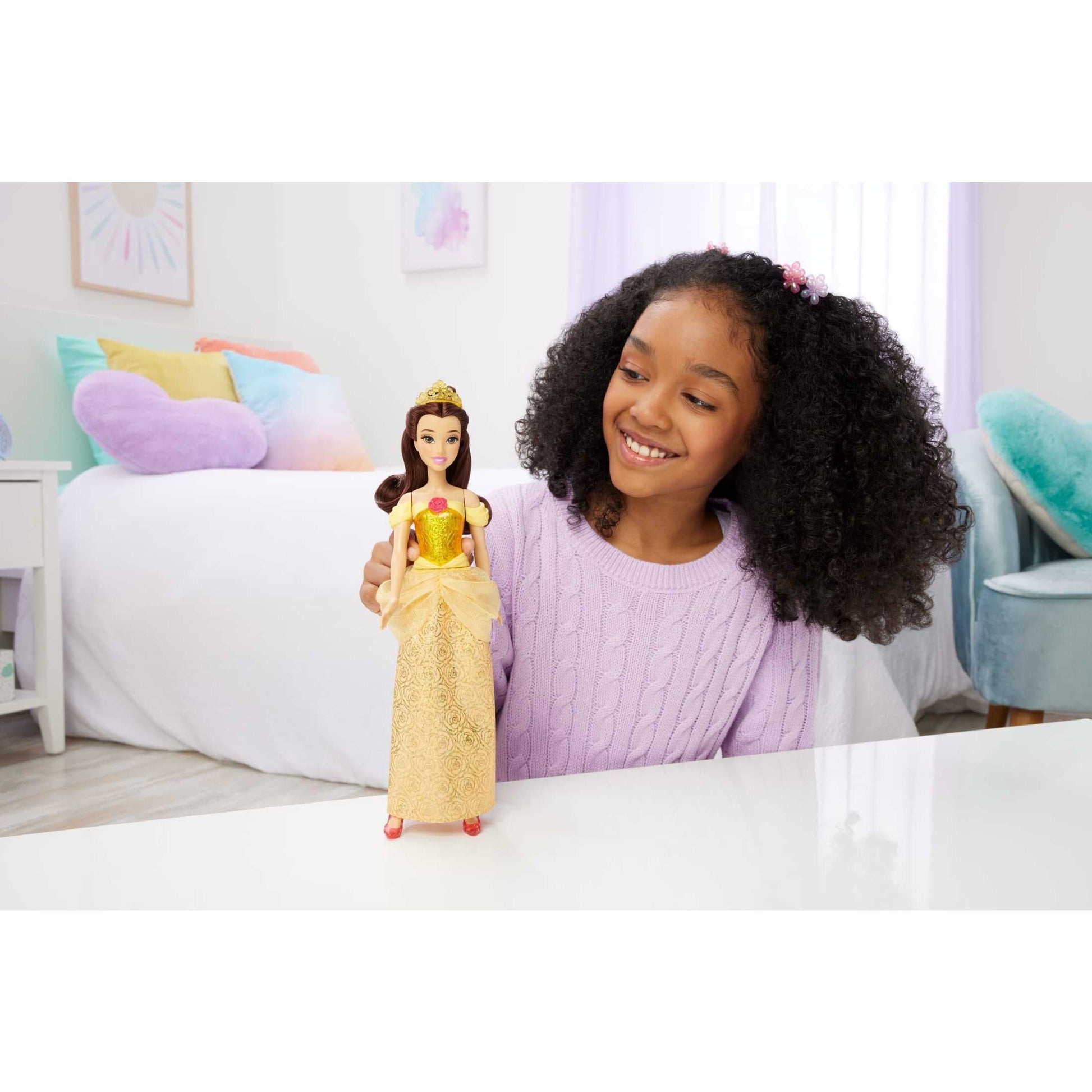 Disney Princess Belle Fashion Doll with Brown Hair, Brown Eyes & Tiara Accessory