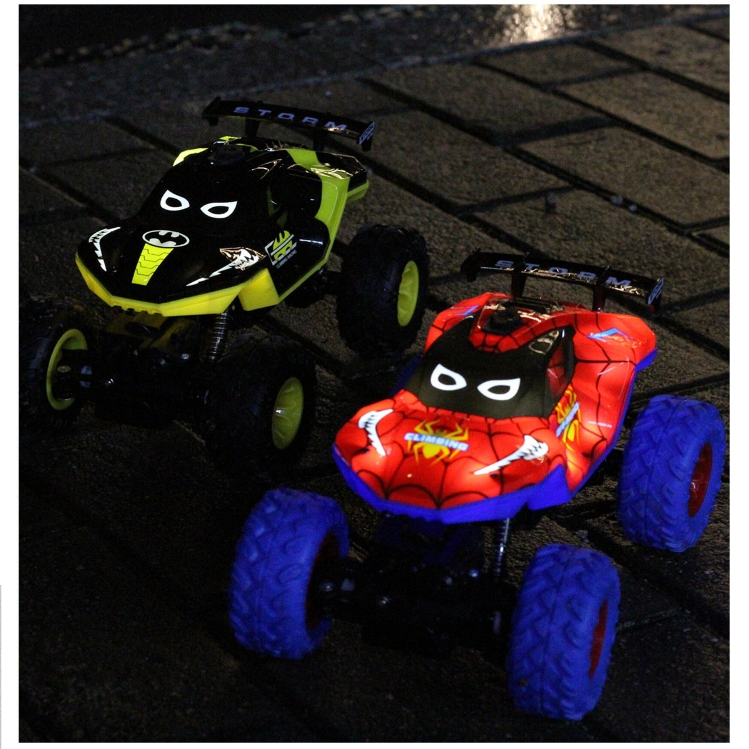 HNH 1:16 Monster Trucks Remote Control Car, 4WD Spider RC Car for Kids, RC Vehicle with Two Battery