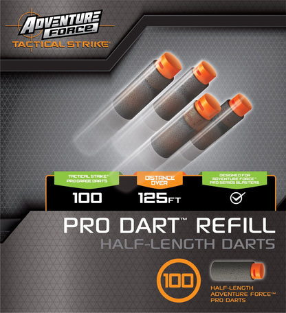 (2 pack) Adventure Force Tactical Strike 100 Half-Length Pro Foam Dart Blaster Refill, Shoots over 125 ft, Compatible with Most Pro Blasters, 14+