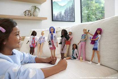 Barbie Nurse Fashion Doll Dressed in Medical Scrubs, White Shoes & Stethoscope Accessory