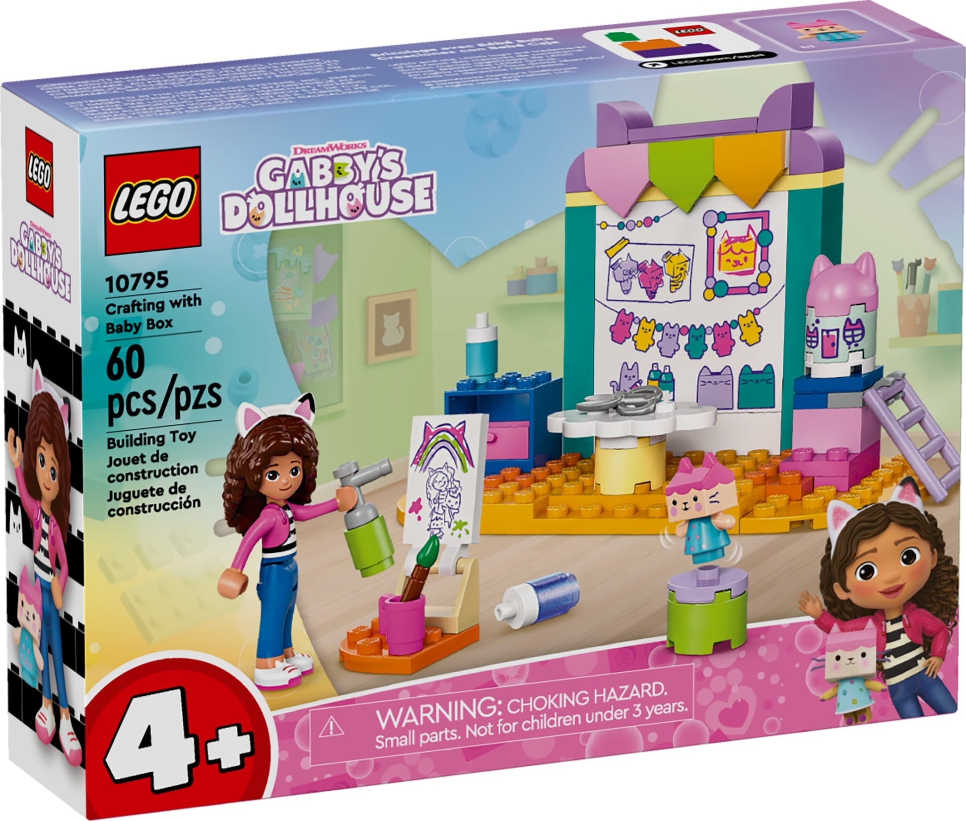 LEGO Gabby’s Dollhouse Crafting with Baby Box Pretend Playset for Kids, Creative Painting Crafting Toy, Learning Toy for Girls and Boys Ages 4 and Up, Includes Gabby's Dollhouse Figure, 10795