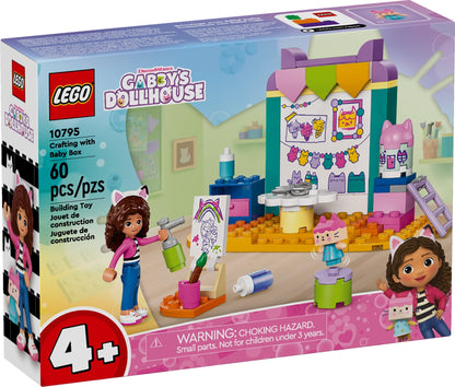 LEGO Gabby’s Dollhouse Crafting with Baby Box Pretend Playset for Kids, Creative Painting Crafting Toy, Learning Toy for Girls and Boys Ages 4 and Up, Includes Gabby's Dollhouse Figure, 10795