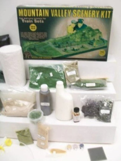 Woodland Scenics Mountain Valley Scenery Kit, HO Scale Model Train Set, 24+ Pieces
