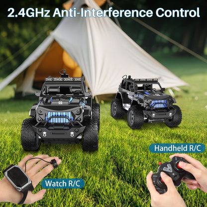 RC Car Toys for 8-12 Year Old Boys, UUGEE 2.4Ghz 1:16 RC Gesture Sensing Remote Control Stunt Cars with Spray Light Music, Christmas Birthday Gifts for Kids