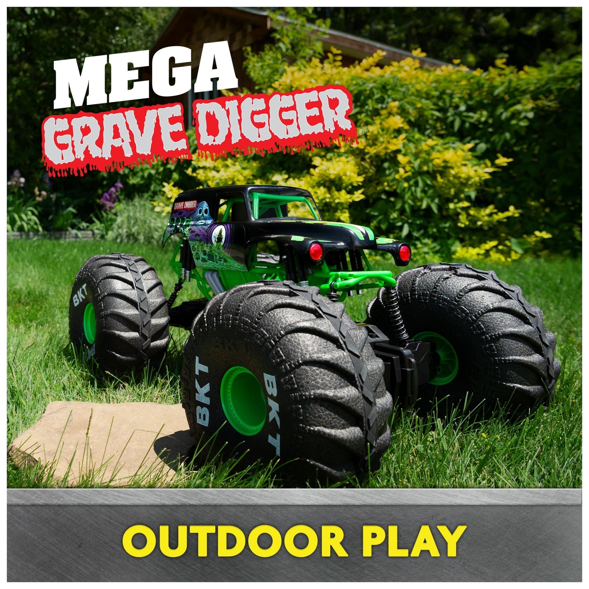 Monster Jam, Mega Grave Digger All-Terrain Remote Control Monster Truck, 1:6 Scale