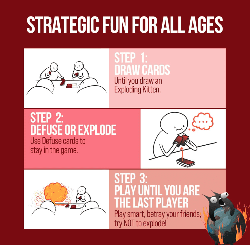 Exploding Kittens Original Edition - Hilarious for Family Game Night - Party Game - For Ages 7 and up - 56 Cards - 2-5 Players - 15 Minutes