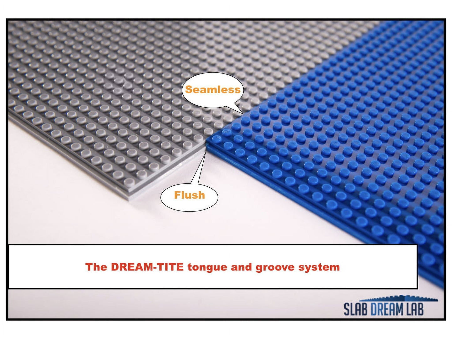 Slab Dream Lab 12"X12" Slab Lite Baseplate for All Major Building Bricks and Blocks (Flame Red, 10-Pack)