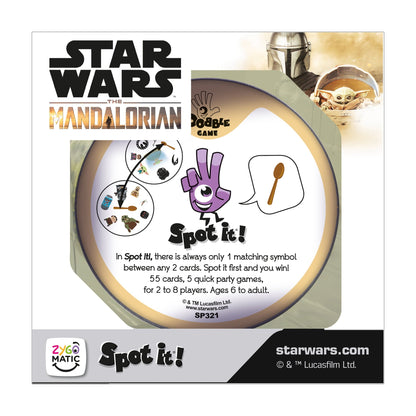 Spot It! Mandalorian Star Wars Family Card Game for Ages 6 and up, from Asmodee