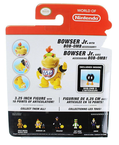 Super Mario Bowser Jr. Action Figure with Bob-Omb