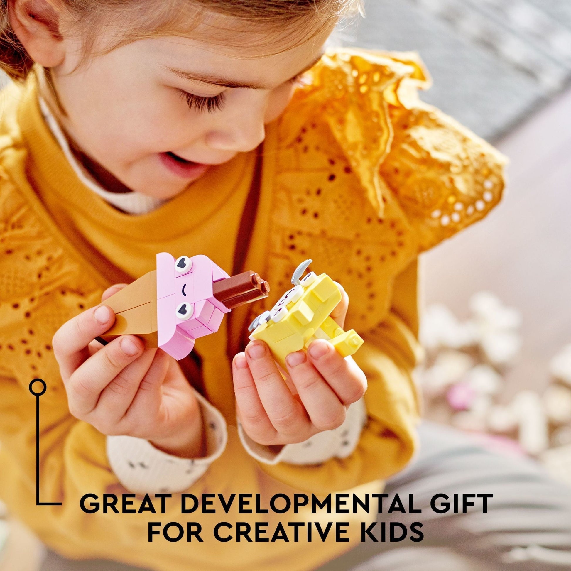 LEGO Classic Creative Pastel Fun Bricks Box 11028, Building Toys for Kids, Girls, Boys ages 5 Plus with Models; Ice Cream, Dinosaur, Cat \u0026 More, Creative Learning Gift