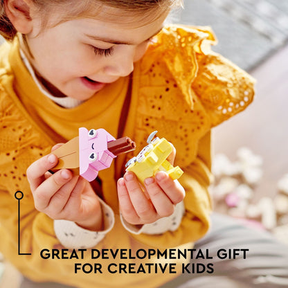 LEGO Classic Creative Pastel Fun Bricks Box 11028, Building Toys for Kids, Girls, Boys ages 5 Plus with Models; Ice Cream, Dinosaur, Cat \u0026 More, Creative Learning Gift
