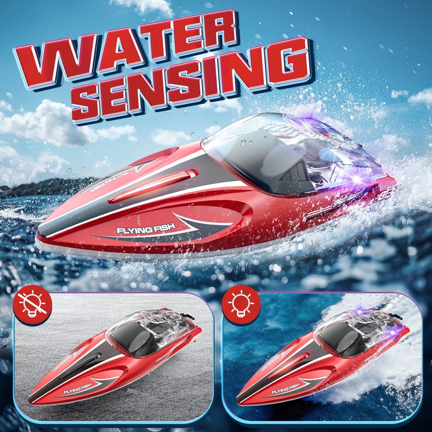 JoyStone RC Boat 25+ MPH, 2.4 GHz Racing Boats for Kids & Adults with Rechargeable Battery, Low Battery Alarm,Capsize Recovery,Gifts Boys Girls