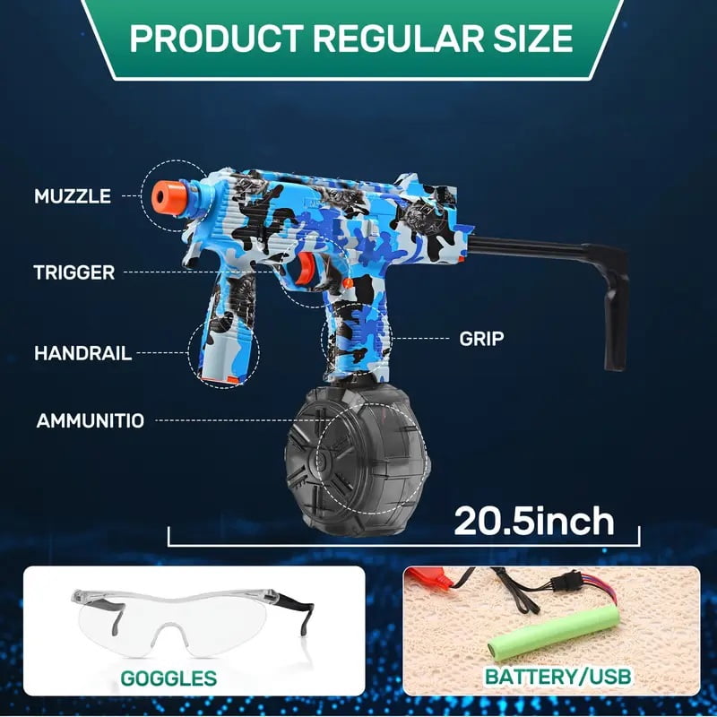 Gel Ball Blaster with Goggles – Ideal Gift Splatter Blaster for Outdoor Backyard Games, Ages 14+