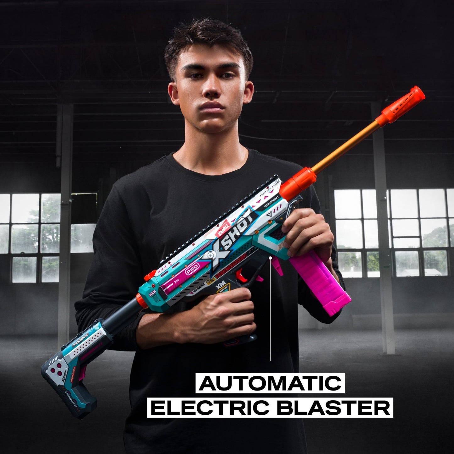 XSHOT Pro Motorized Piston Pump AEB (40 Darts) Motorized Outdoor Foam Blaster by ZURU for Ages 14+