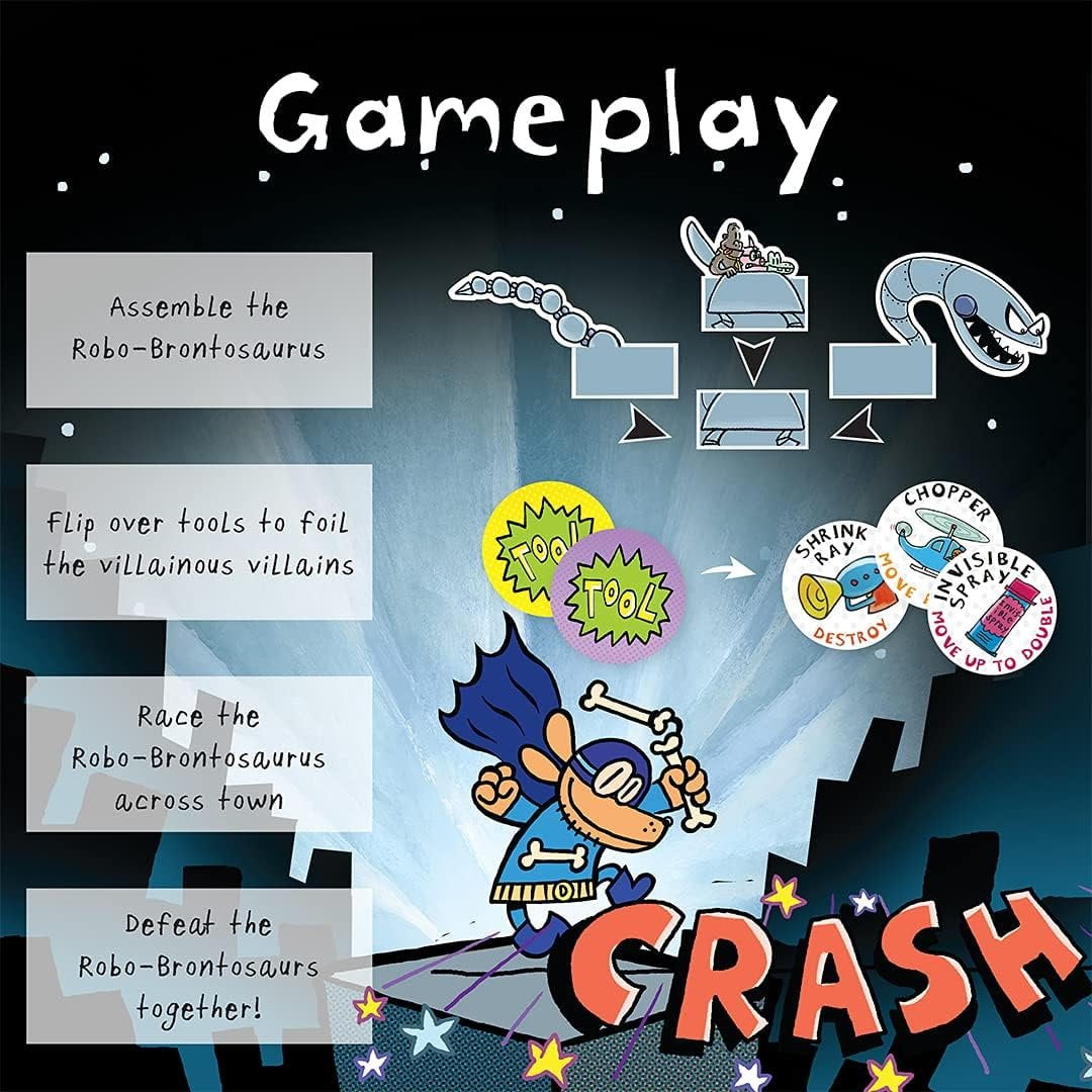 University Games | Dog Man Attack of The FLEAS Cooperative Board Game Based On The Popular Dog Man Book Series by DAV Pilkey for 2 to 6 Players Ages 6 and Up