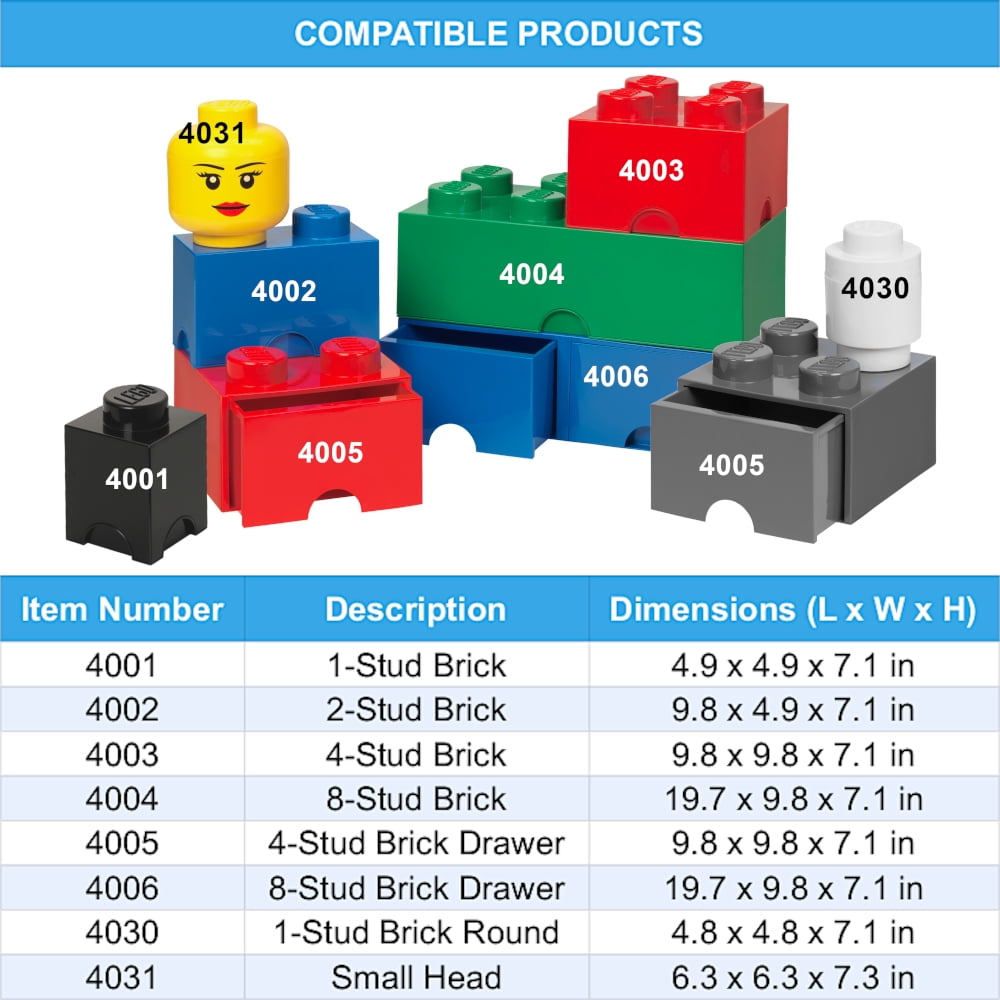 LEGO Storage Brick Toy Box, Bright Yellow