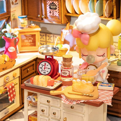 Rolife Baking Kitchen DIY Miniature Dollhouse Wooden Toy for Adult Child Gift