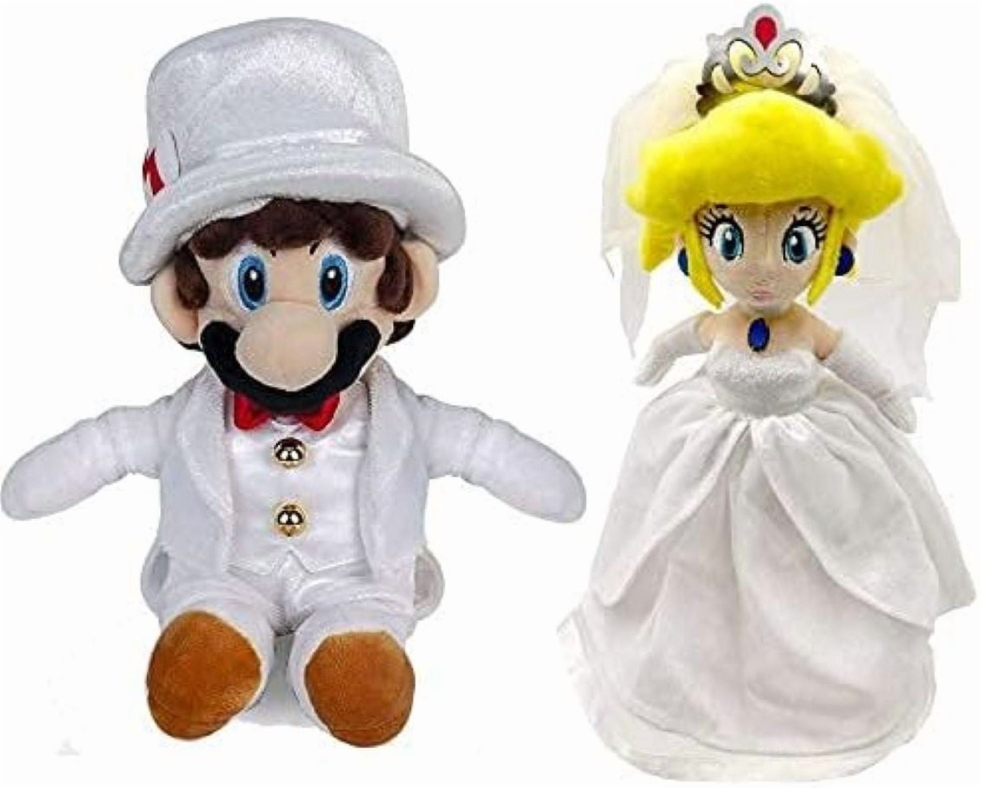 Super Mario Odyssey Wedding Princess Peach Bride and Mario Wedding Plush Set