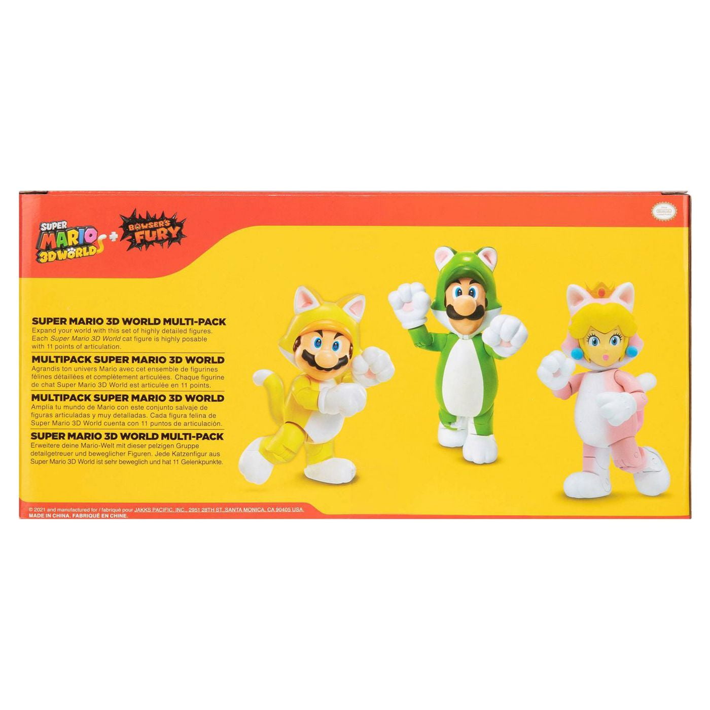 Super Mario 3D World Multi Pack Browsers Fury Toy Cat Mario Peach Luigi Figures