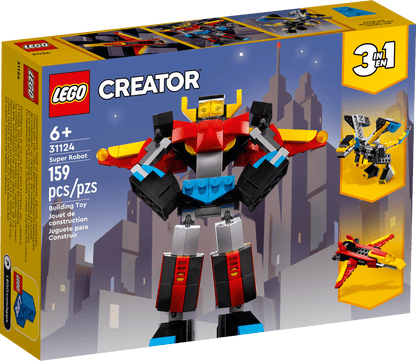 LEGO Creator 3 in 1 Super Robot Building Kit, Kids Can Build a Toy Robot or a Toy Dragon, or a Model Jet Plane, Makes a Creative Gift for Kids, Boys, Girls Age 7+ Years Old, 31124