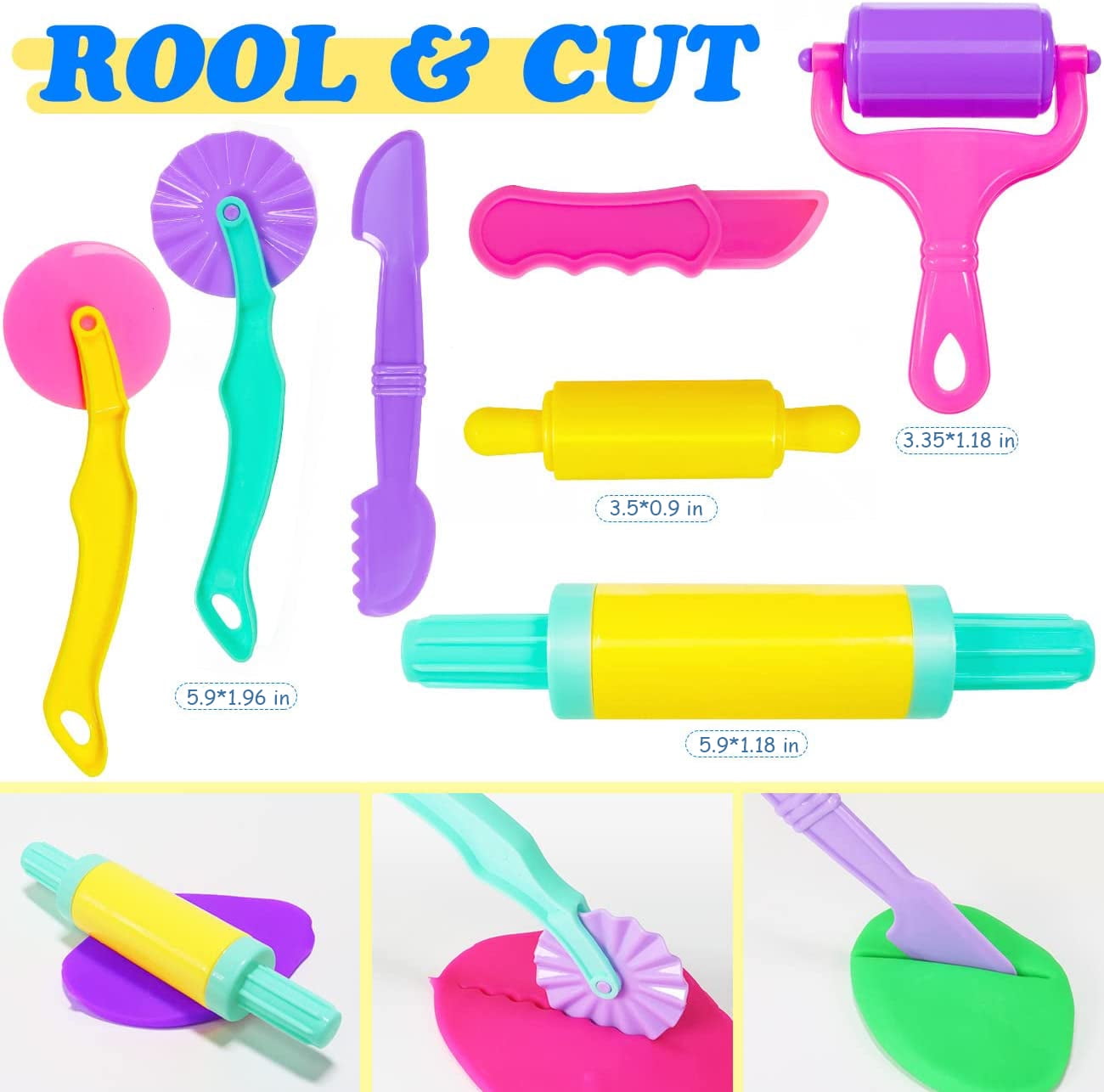 22 Pcs Play Dough Tools Kit, Playdough Pack Sets for Kids Ages 3-4, Birthday Party Favors, Toys for Girls 3 4 5 6 Years
