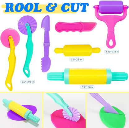 22 Pcs Play Dough Tools Kit, Playdough Pack Sets for Kids Ages 3-4, Birthday Party Favors, Toys for Girls 3 4 5 6 Years