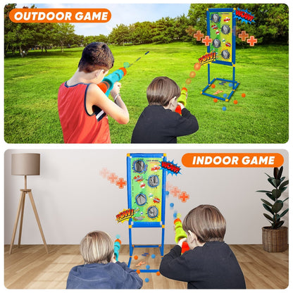Hot Bee Shooting Game Toy for Kids Age 6-12 , 2 Air Pump & Shooting Target & 48 Foam, Indoor&Outdoor Play- Ideal Christmas Birthday Toy Gift for Boys 3+