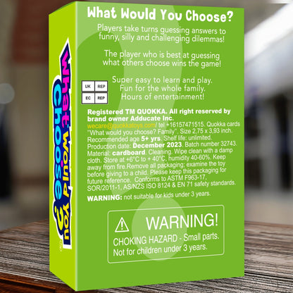 QUOKKA Board Games for Kids 6-12 - Family Card Game - What Would You Choose | Do Family Rather?