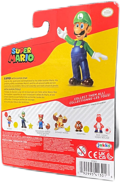 Super Mario Luigi with Super Star Figure