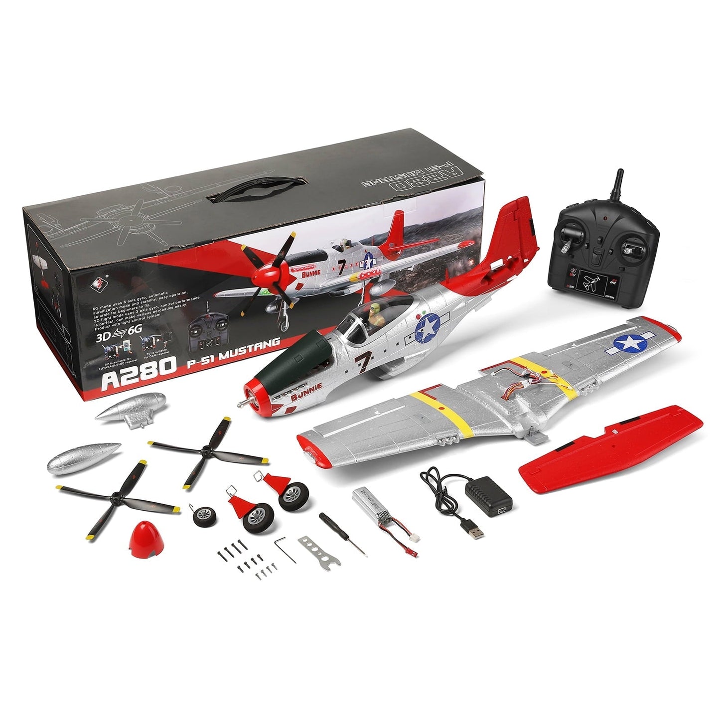 RC Plane, 2.4GHz 4 Channel Brushless Remote Control Jet Airplane for Adults, WLtoys RC Aircraft Fighter with 6-Axis Gyro, LED Searchlight, Easy to Fly for Boys and Girls