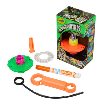 Crayola Colourwhirls, 1 Ct Neon, Spin Art Toy with Washable Marker, Competition Game, Coloring Gifts for Kids Ages 6, 7, 8, 9