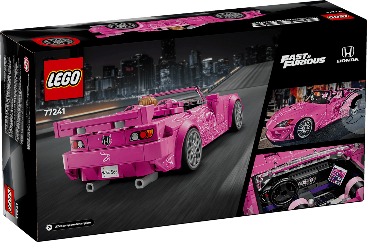 LEGO Speed Champions 2 Fast 2 Furious Honda S2000 Car Toy 77241 for Kids, Boys, and Girls, Ages 9+ - Birthday Gift Idea for Race Car and Movie Fans - Includes Suki Minifigure