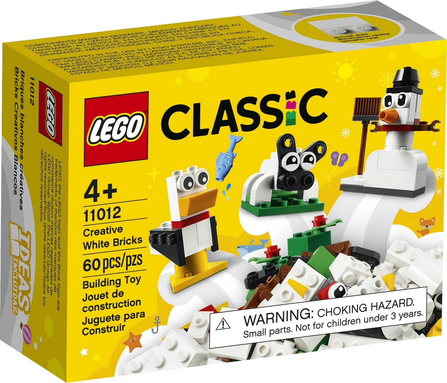 LEGO Classic Creative White Bricks 11012 Building Toy to Inspire Creative Play (60 Pieces)