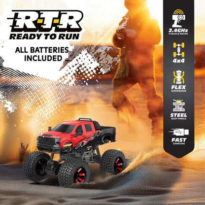Motor Dayz (1:10) Chevrolet Silverado Heavy Metal Remote Control 4X4 Truck