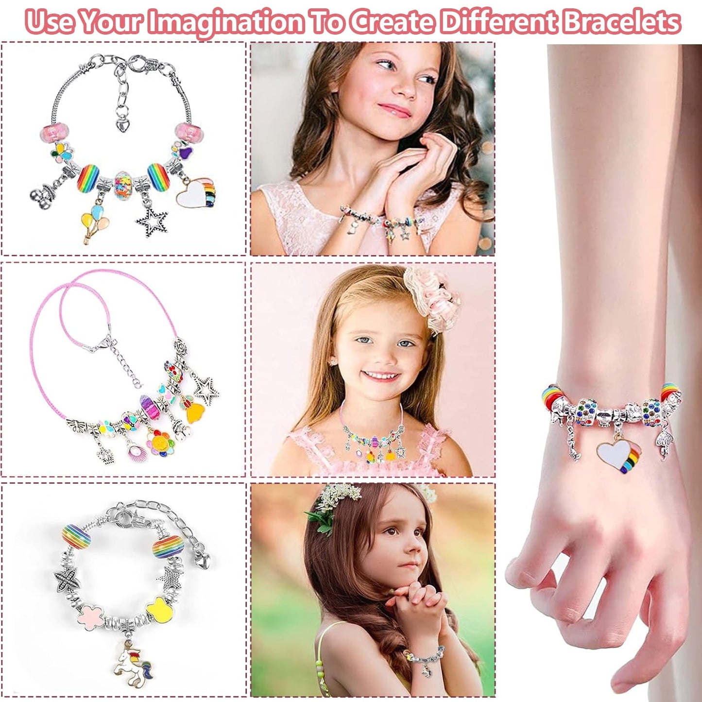 Yalumo 67pcs Charm Bracelet Making Kit, Girls Bracelet Jewelry Making Kit DIY, Birthday Gifts Set, Thanksgiving gift