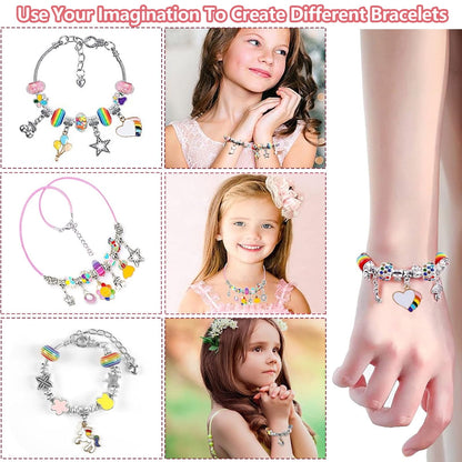 Yalumo 67pcs Charm Bracelet Making Kit, Girls Bracelet Jewelry Making Kit DIY, Birthday Gifts Set, Thanksgiving gift