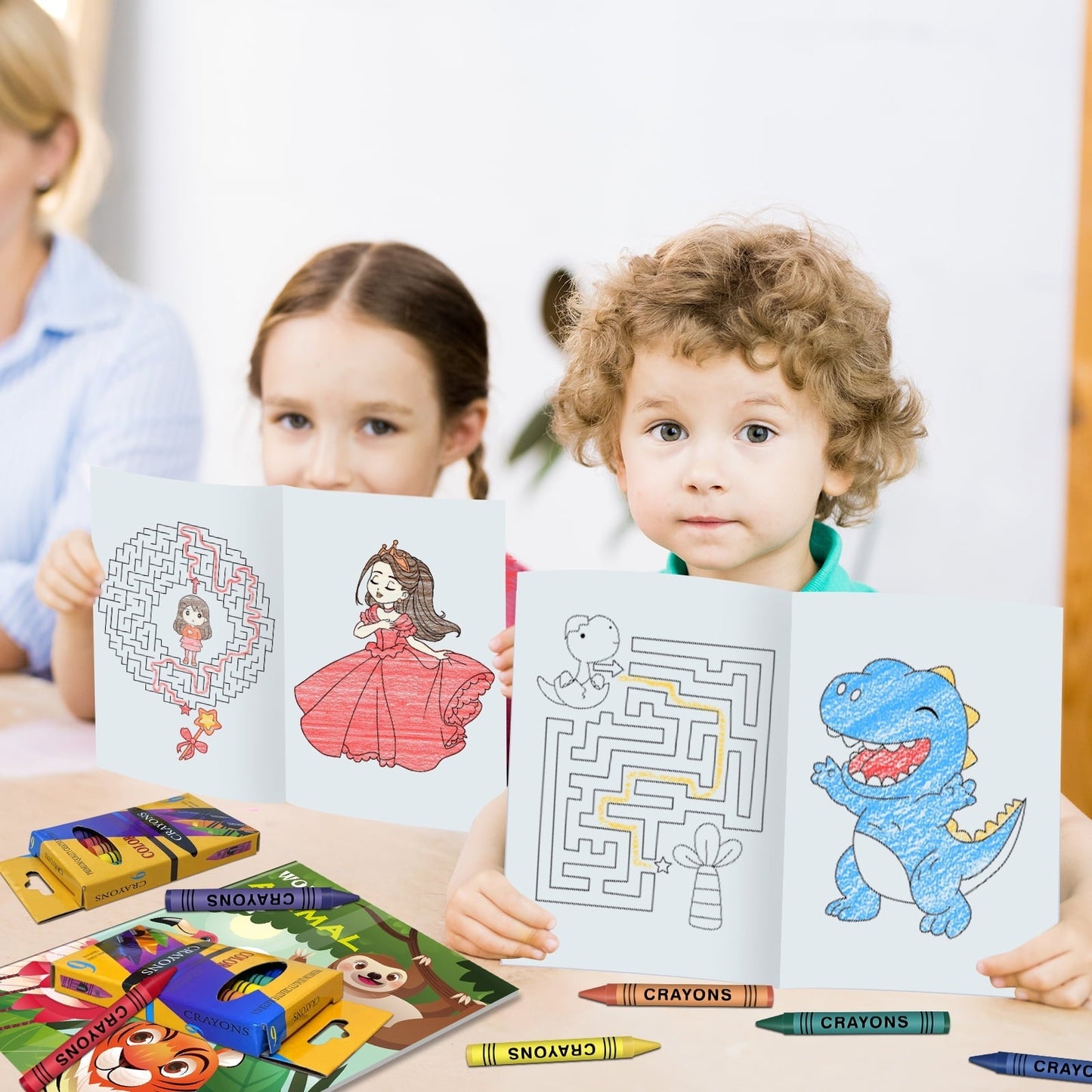 Elfew 20 Coloring Books for Kids Ages 2-4, 20 Crayons, Back-to-School Supplies