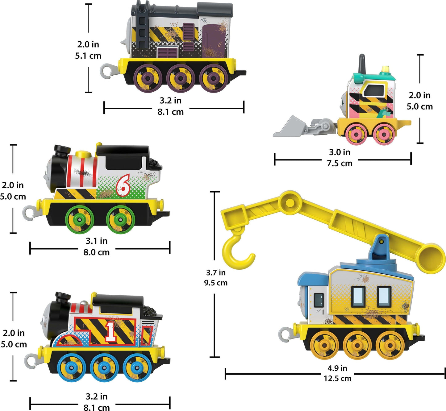 Thomas & Friends Construction Crew 5-Piece Diecast Metal Toy Train & Vehicle Set