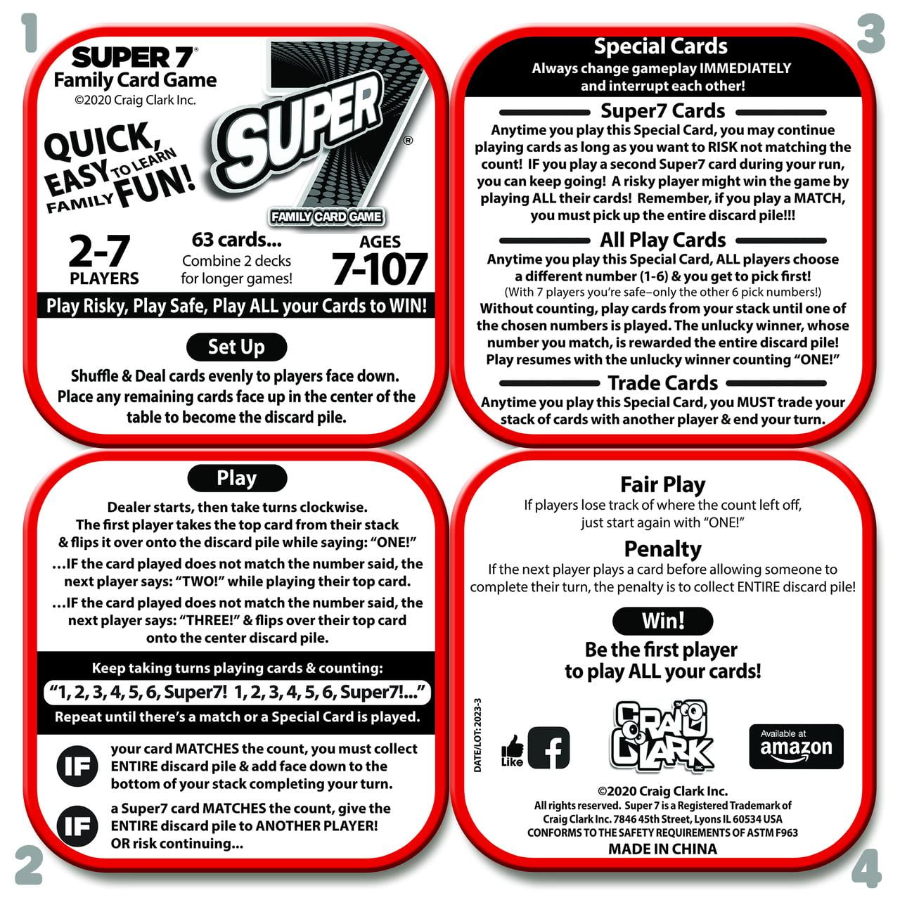 Super 7 Family Card Game