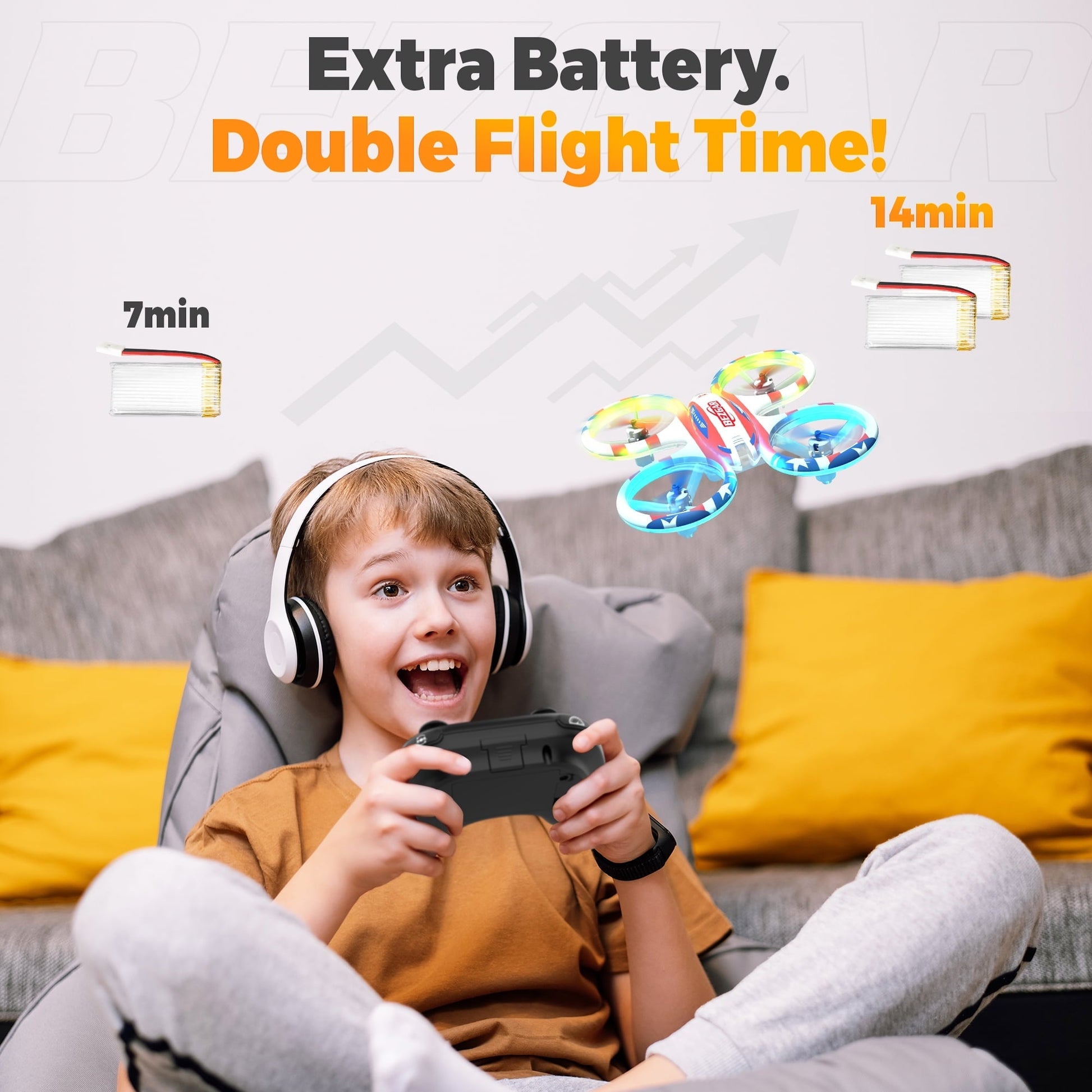 YCFUN RC Drone for Kids, Mini Kid Drone with Lights, 360° Flips, One-Key Takeoff/Landing, Remote Control Quadcopter for Boys Girls & Beginners