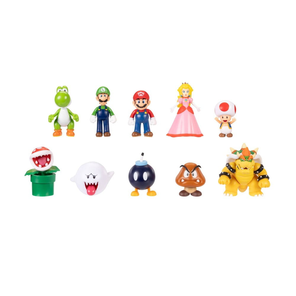 Jakks Pacific Collectible Child Mario Action Figure, Multicolor, 1.19 lbs, 10 Pack