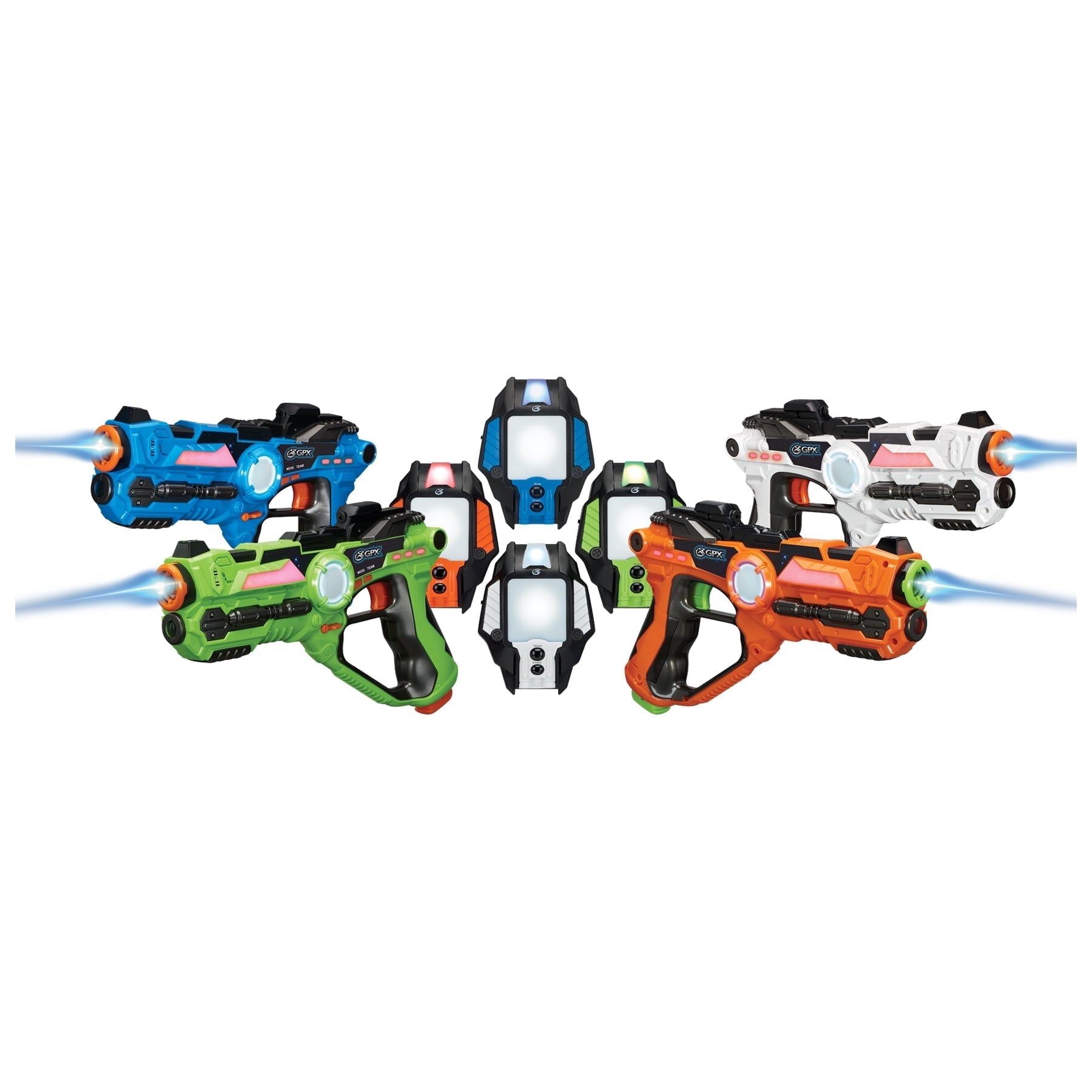 GPX Laser Tag Set of 4 Blasters and 4 Vests