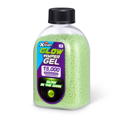 XSHOT Hyper Gel Glow In The Dark Gellet Refill Pack (15,000 gel pellets) by ZURU for Ages 14+
